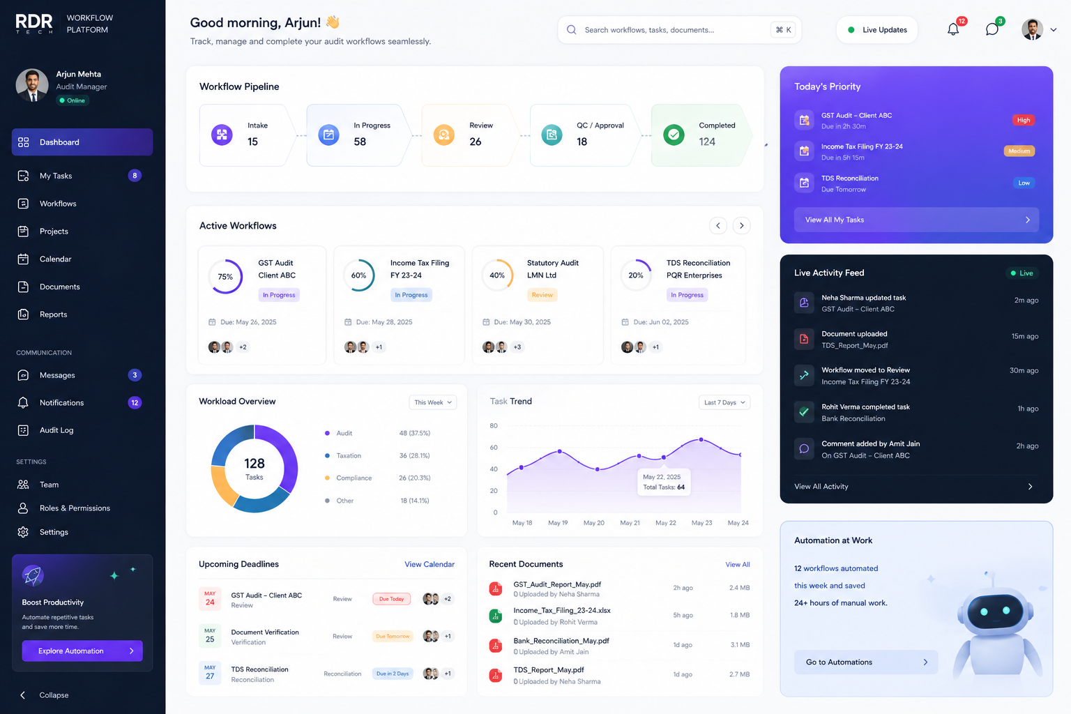 RDR Tech Platform screenshot