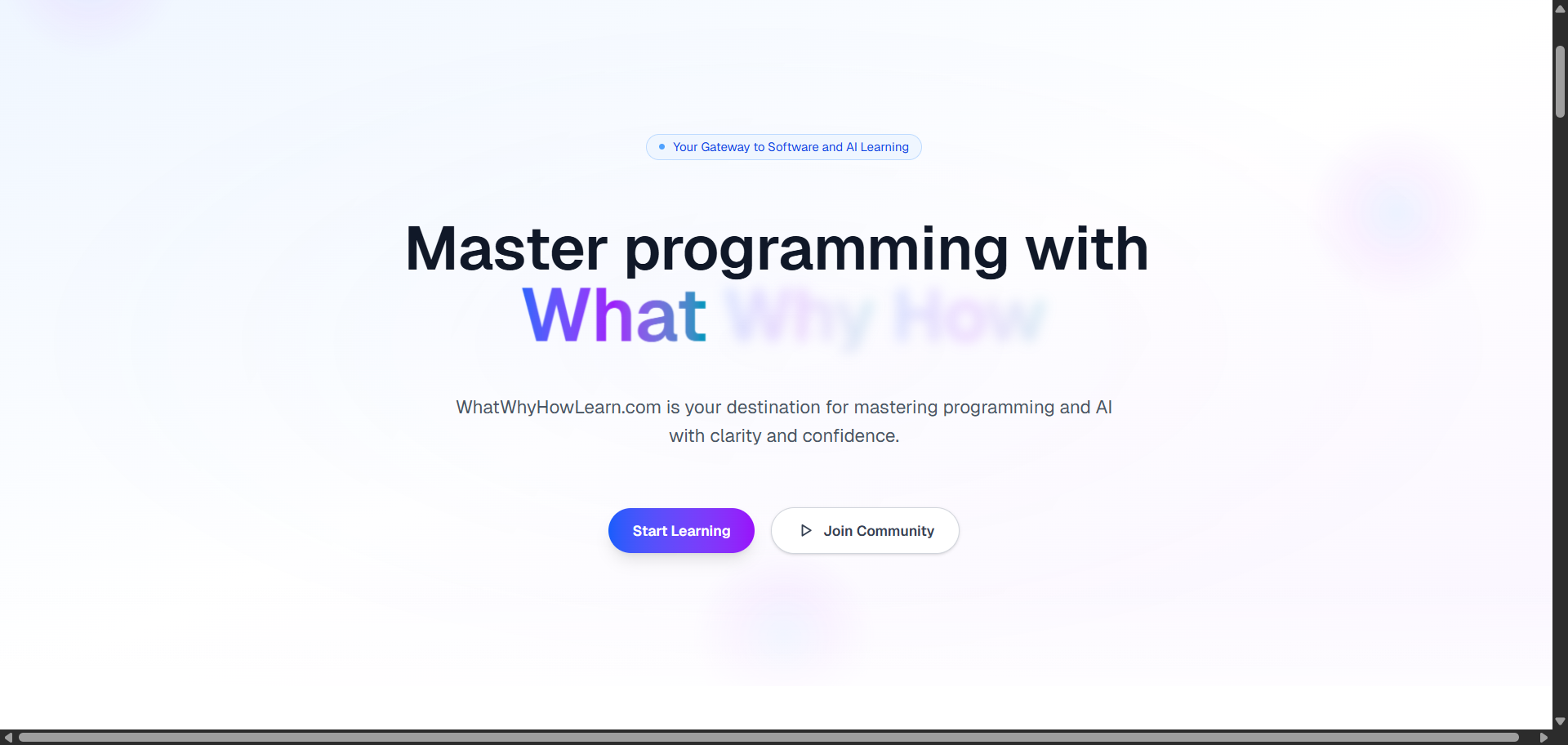 WhatWhyHowLearn website screenshot